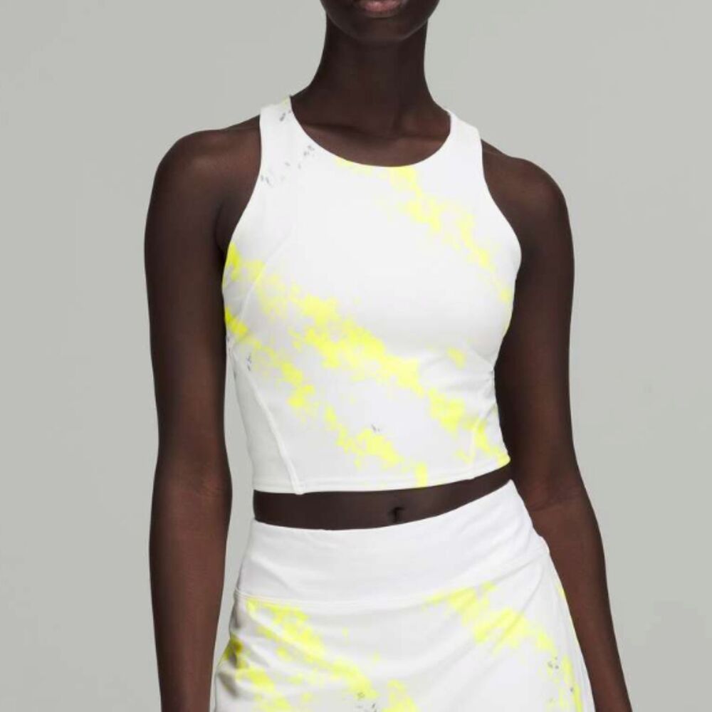 Lululemon Invigorate Training Tank Top Cross Court Wash Electric Lemon Multi 10